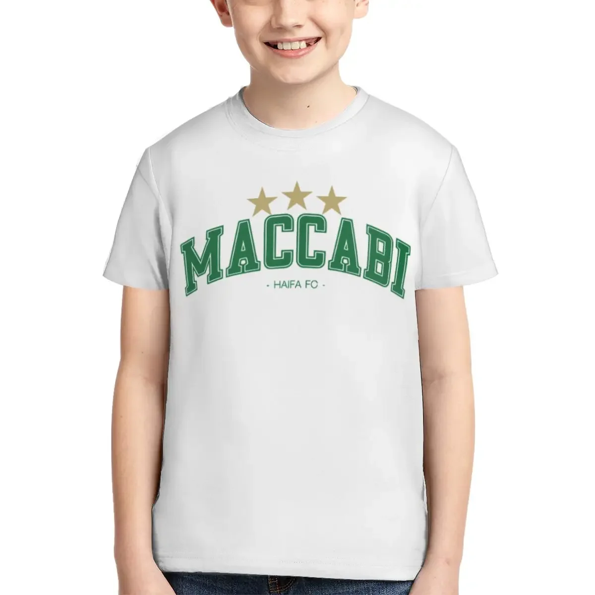 

Maccabi MHFC Haifa Green Apes T Shirt - Short Sleeve Crew Neck Soft Fitted Tee Shirts for Teen Girl & Boy