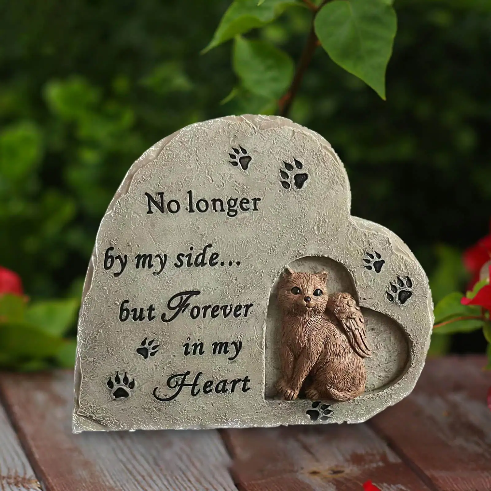 Cat Memorial Stone Weatherproof Decorations Loss of Dog Gift Gravestone Pet Tombstone for Lawn Outdoor Outside Flowerbed Garden - view 4