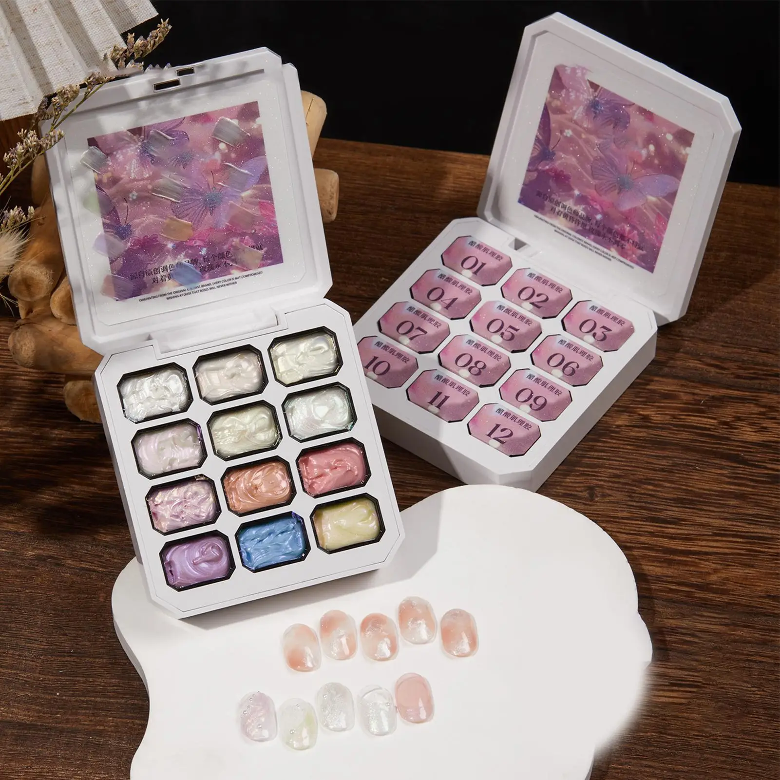 

Nail Painting Gel High Pigment Fingernails Cosmetics 12-Grid 24g Women Nail Patting Paint Gel Kit for Enthusiasts Beginners