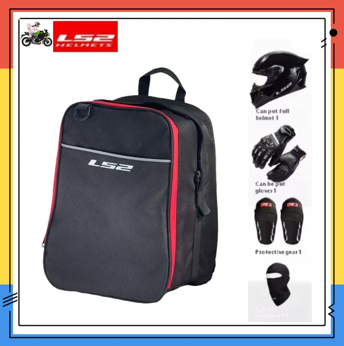 Ls2 bolsa de capacete de motocicleta para ls2 ff900 ff906 ff800 ff805 ff811 mochila de motocicleta capacete de motocross pode conter capacetes completos