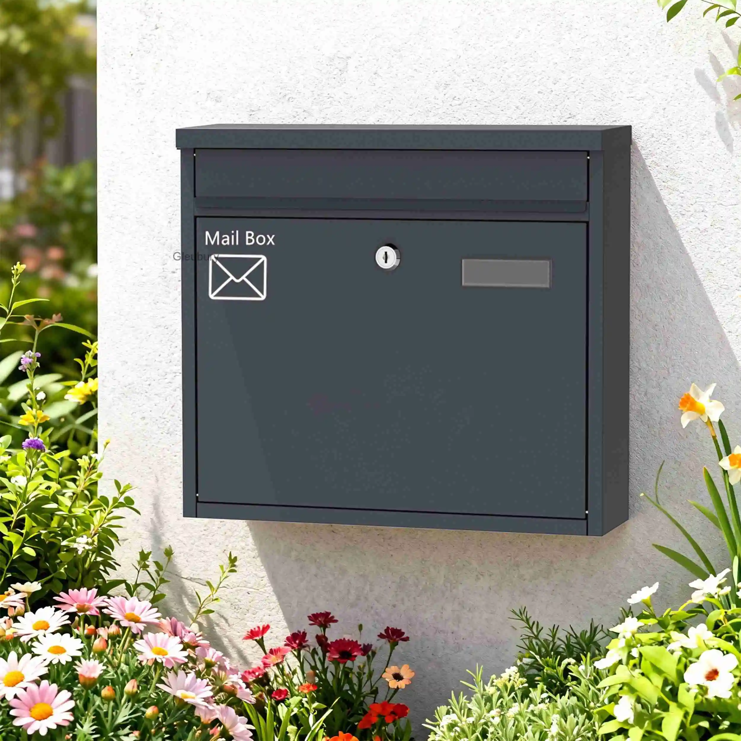 Opinion box, European-style villa mailbox, outdoor wall-mounted mailbox for newspapers and magazines, complaint box with lock,