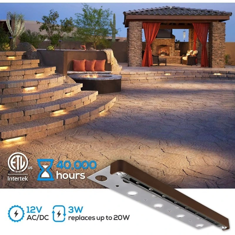 

2700K 12 inch 5W 12v low voltage hard landscape paver lighting outdoor waterproof wall light