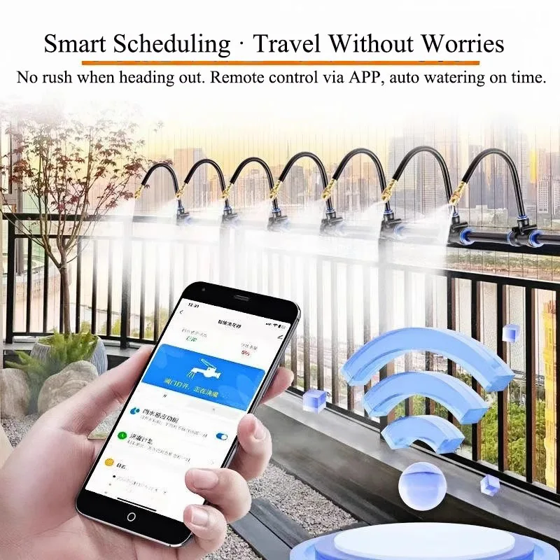 Smart WiFi Water Timer USB Powered APP Remote Automatic Garden Irrigation Timer Cyclic Watering Rain Delay Function for Garden