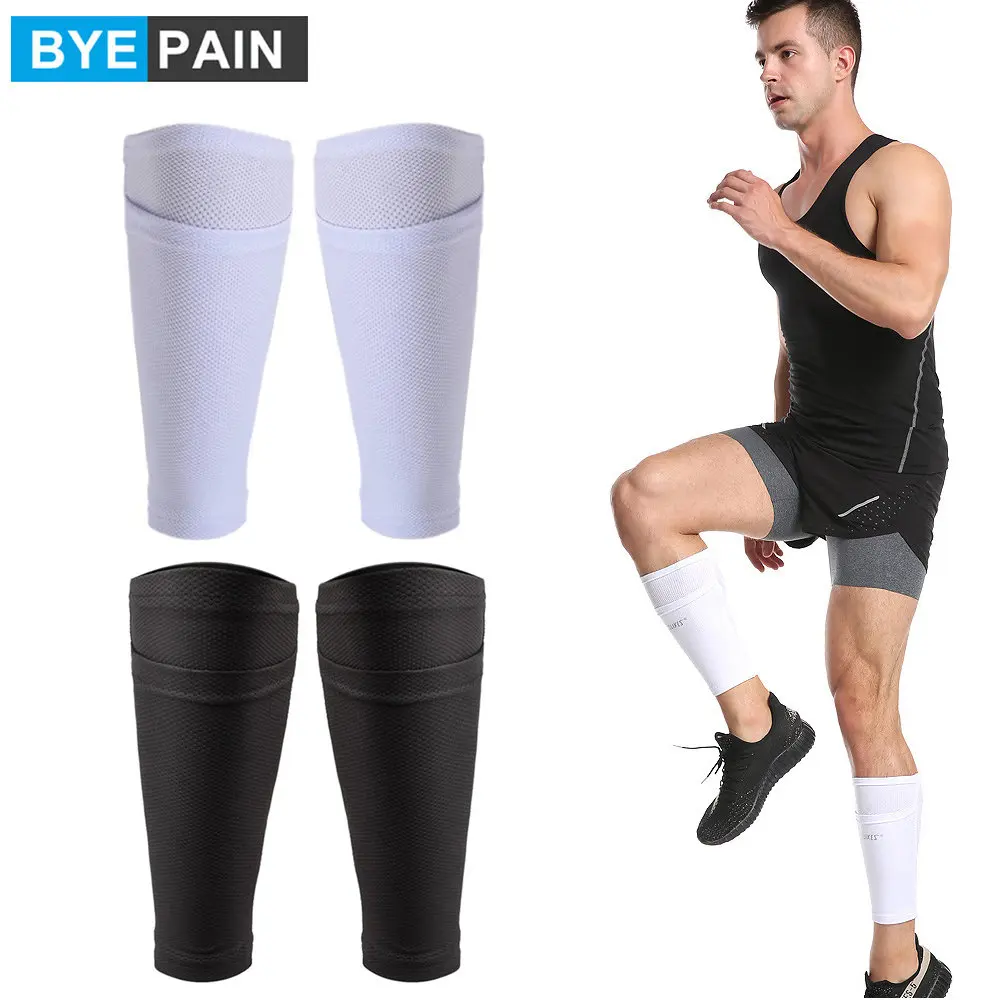 

1Pair Calf Compression Sleeves Soccer Socks with Shin Guard Pocket for Your Legs Provide Powerful Protection