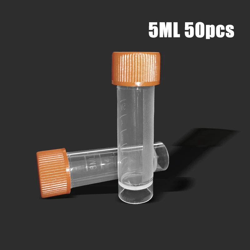 5ml Cryovial Cryopreservation Tube Cryogenic Preservative Tube Sample Cryovial With Cover 50pcs/bag