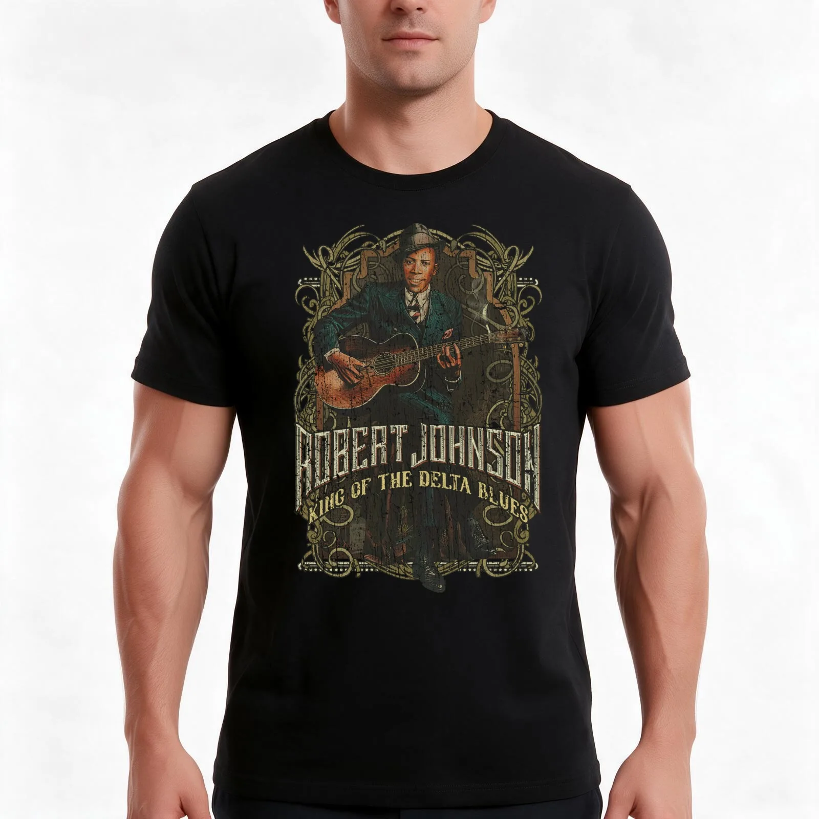 King of The Delta Blues 1937 T-Shirt, Summer Casual Cotton Tee, Oversized Streetwear Tops, Vintage Graphic Print, 100% Cotton