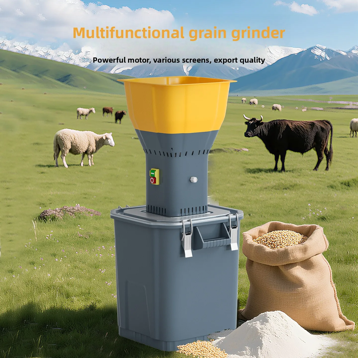 Multifunctional Grain Mill Household Corn Grain Feed Mill Ultrafine All-round Powerful Small Mill