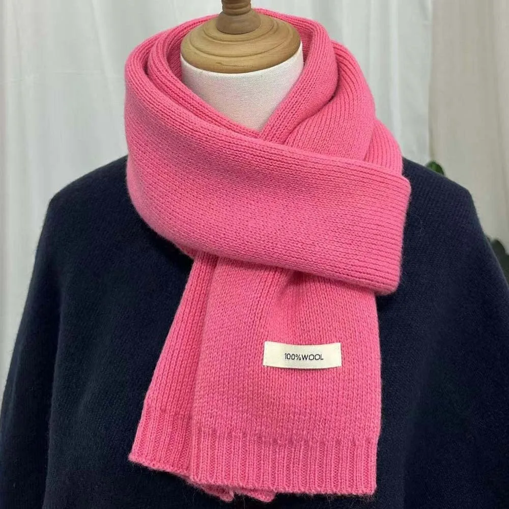 

Gifts Solid Color Knitting Wool Scarf Cold-proof Soft Long Thickened Neckscarf Classic Versatile Winter Warmer Scarf Outdoor