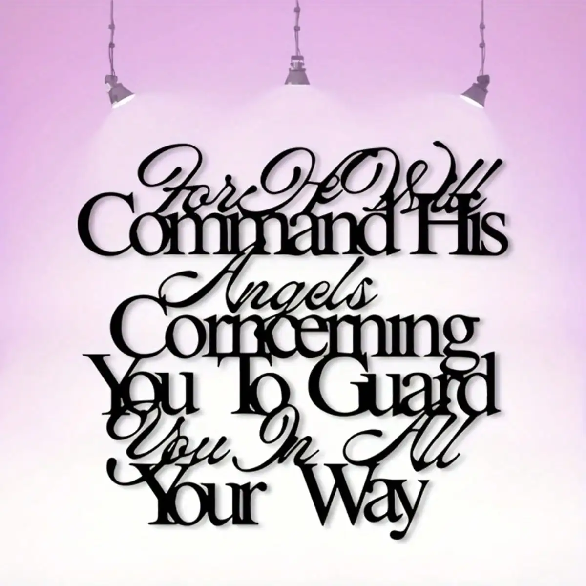 Bible Verse Angels Metal Wall Art Iron Scripture Sculpture Living Room Bedroom Hanging Mural Christian Faith Home Decor Gift