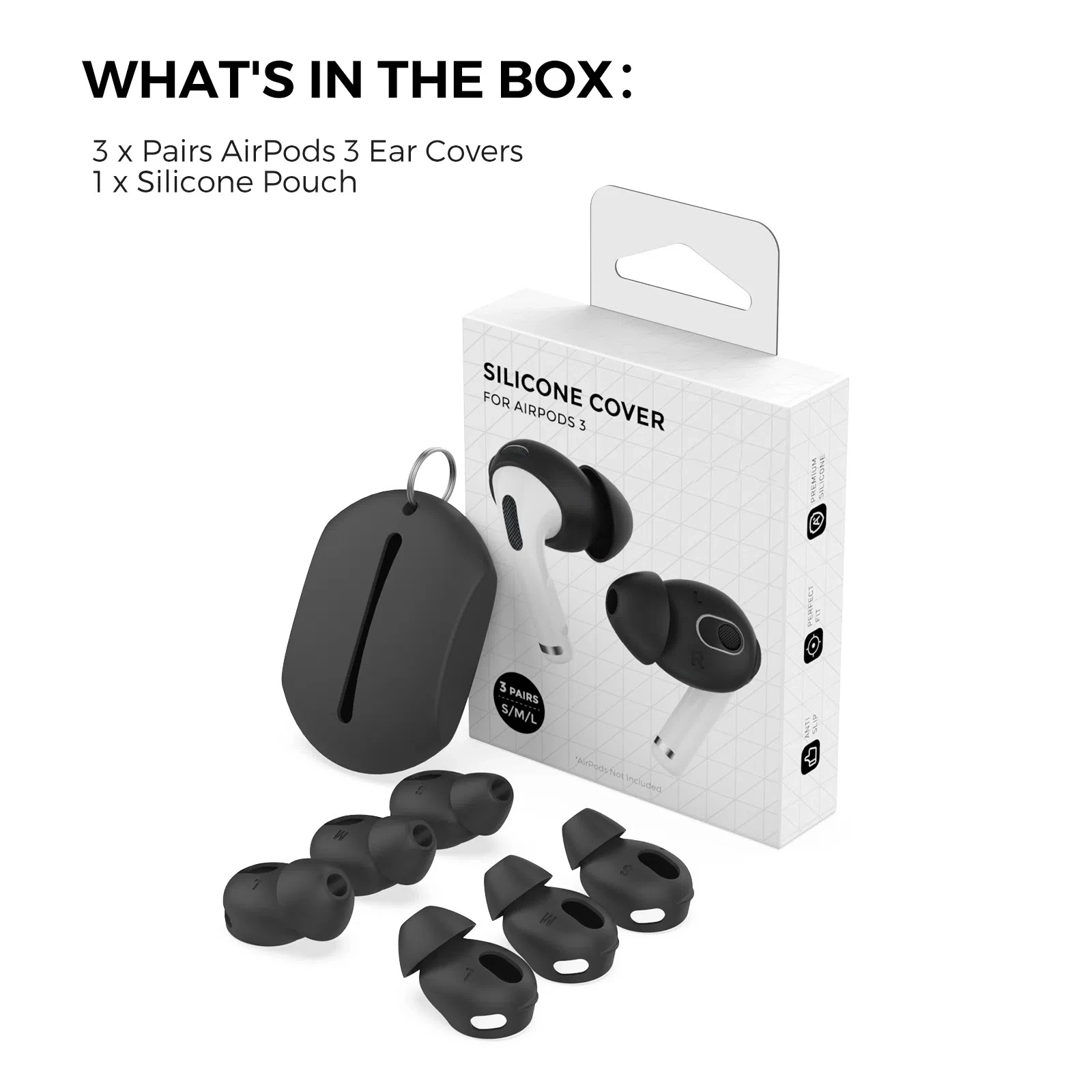 Auriculares inalámbricos Bluetooth AirPods 3 en la oreja tapones para los oídos insonorizados de silicona puntas para protección del medio ambiente instalación plana