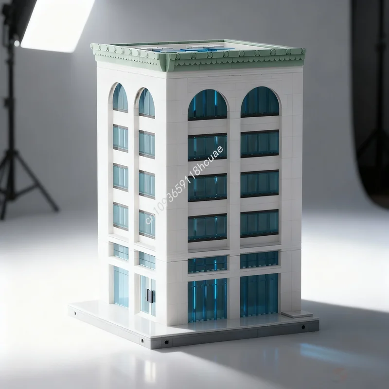 

1233 деталей MOC Городской угловой магазин одежды с лофтами, модульная модель, строительные блоки, архитектурные конструкторы, рождественские подарки, развивающие игрушки, кирпичики