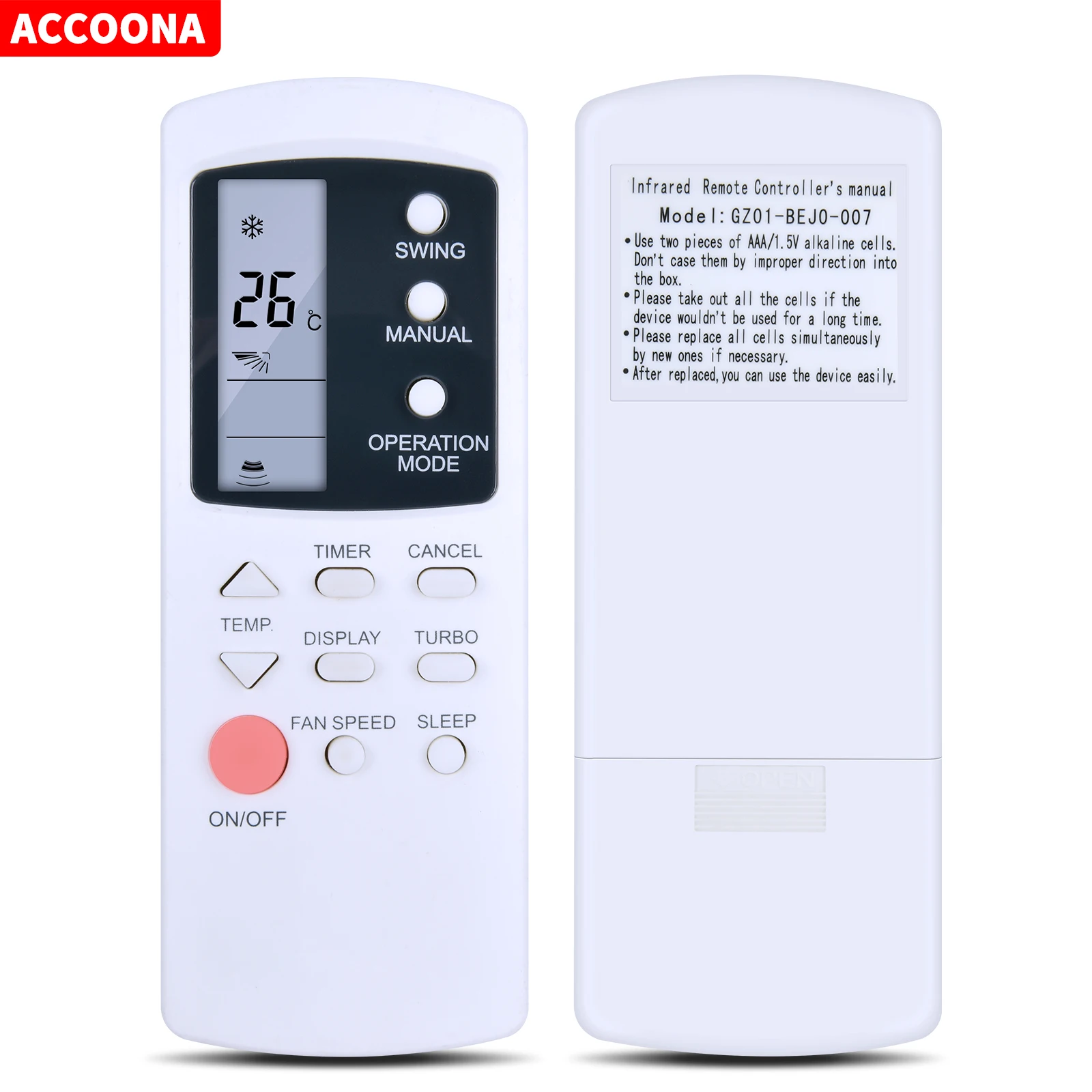 Nuevo para Control remoto de aire acondicionado Galanz GZ01-BEJO-000 GZ01-BEJO-007
