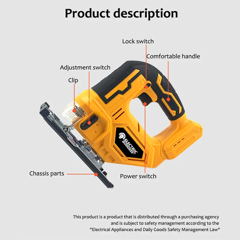 Cordless Jigsaw Electric Jig Saw Portable Multi-Function Woodworking Power Tool for Makita 18V Battery