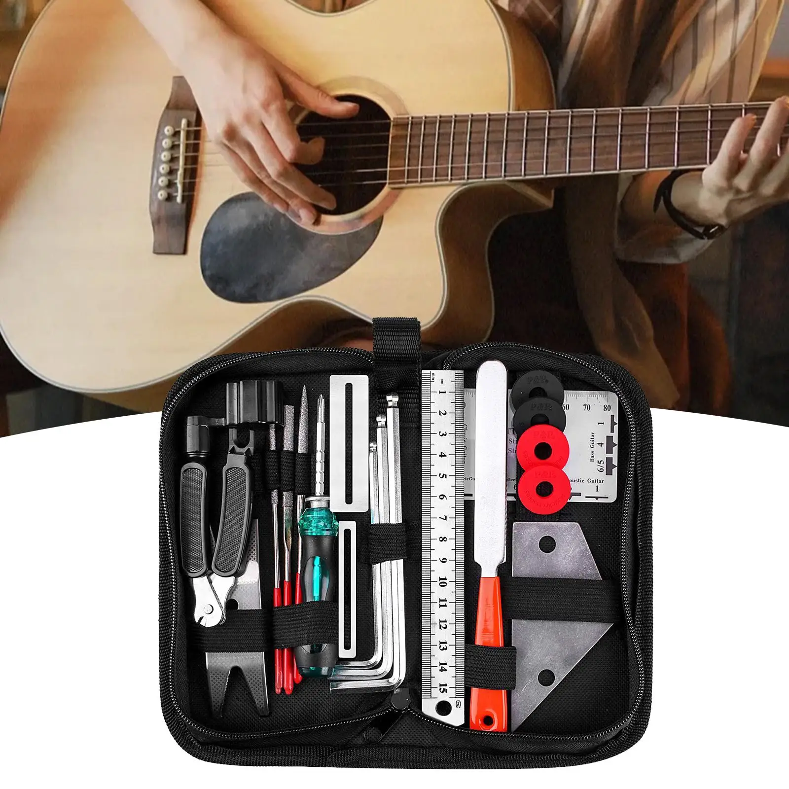 Guitar Repaire Kits Guitar Cleaning and Care Tools 20Pcs Guitar Building Kits