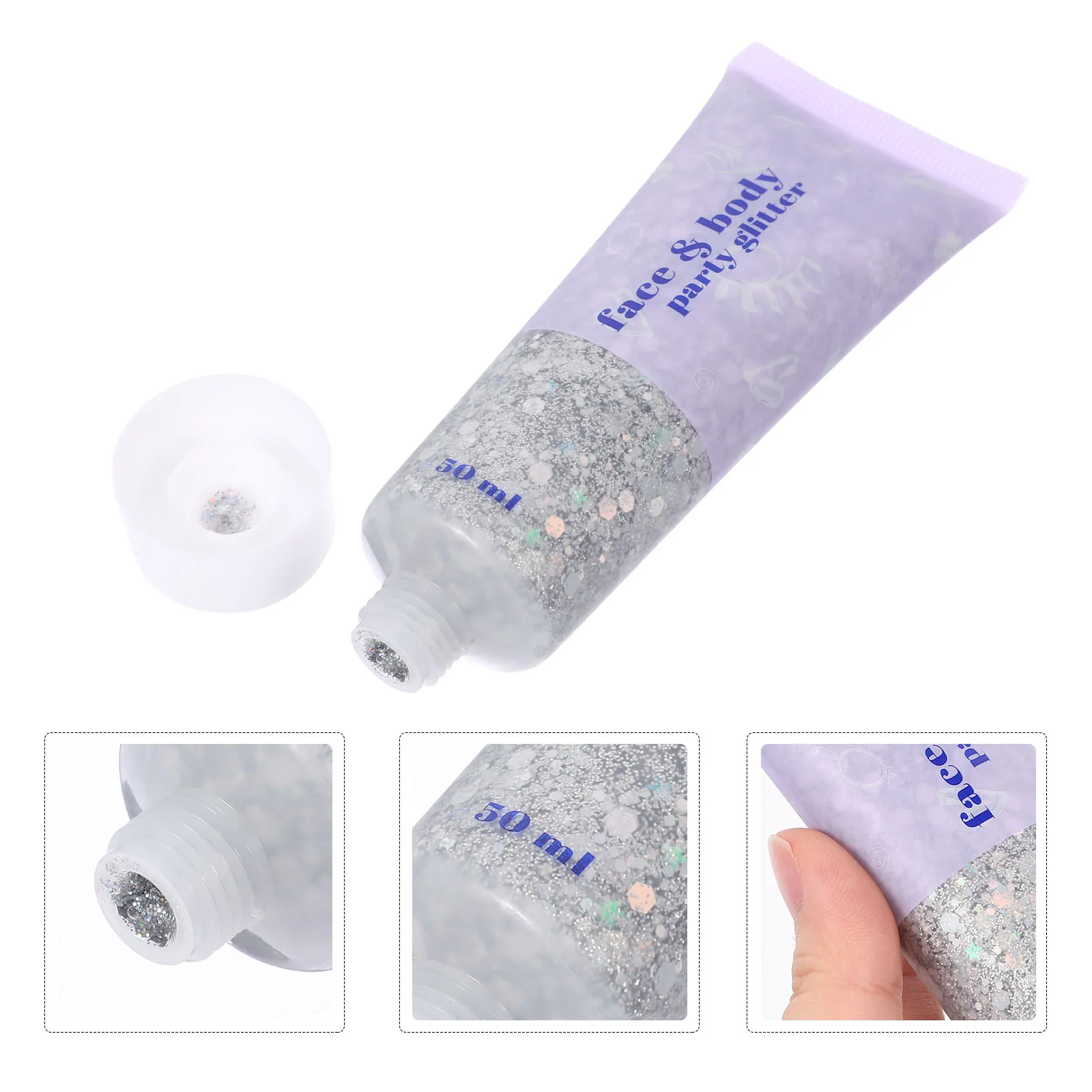 

50Ml Body Glitter Gel For Face Hair Nails Makeup Festival Party Halloween Liquid Sequins Shine Effect Waterproof