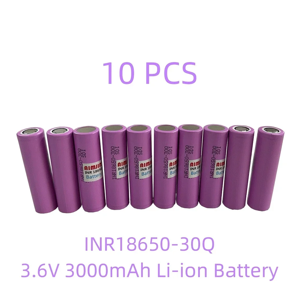 3.6V 3000mAh 10PCS 18650 Battery For Samsung INR18650 30Q Lithium Lon Battery Replacement External Battery