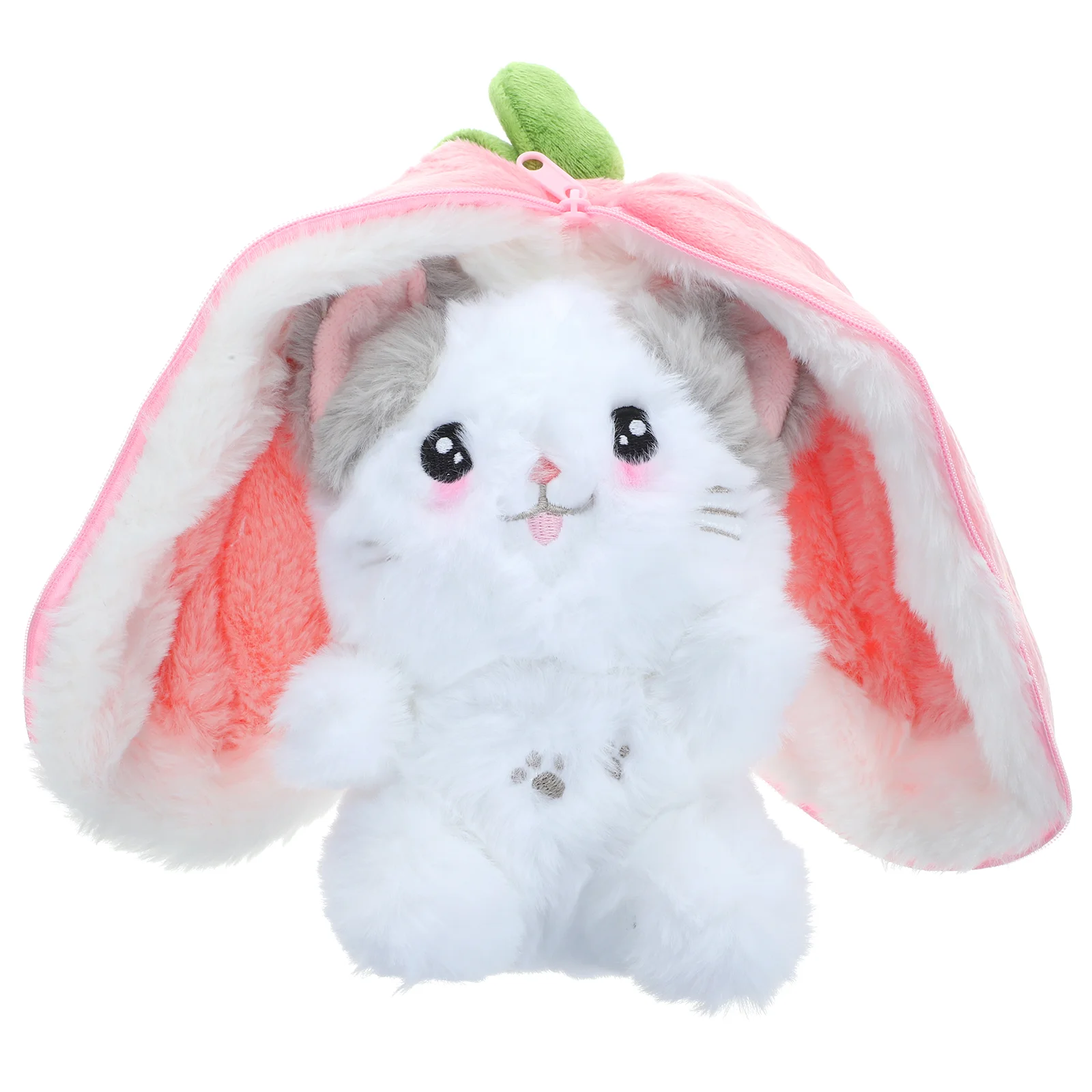 

Toys Strawberry Cat Stuffed Animal Sofa Children Plush White Strawberry-shaped Adorable