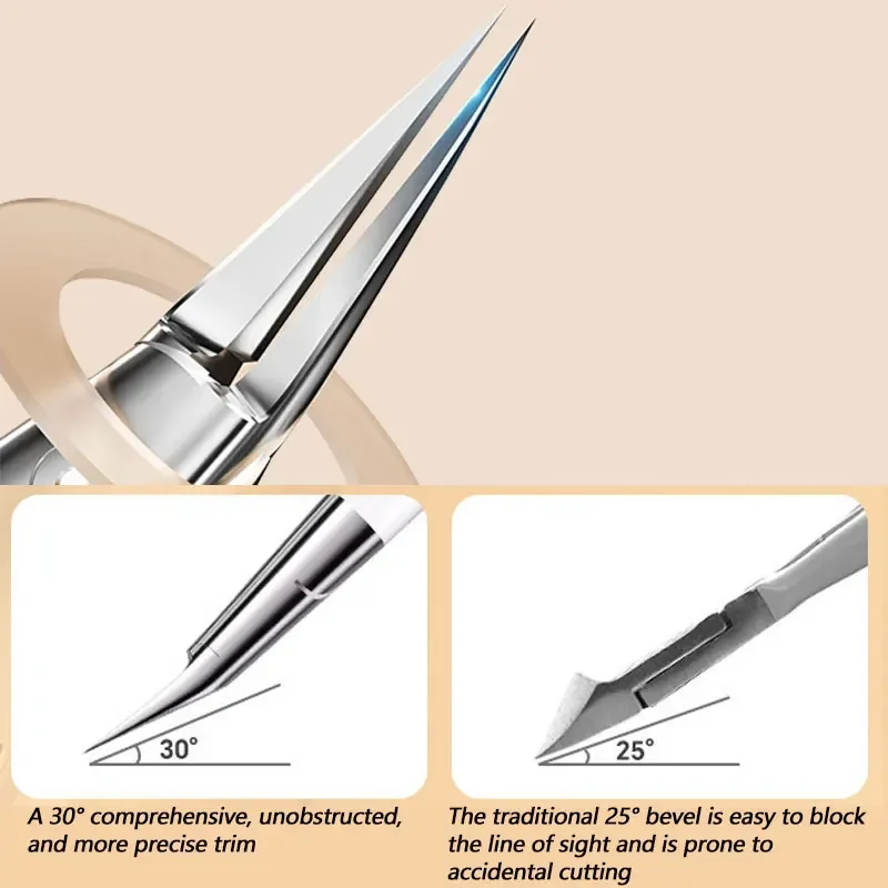 Cortauñas en ángulo, cortaúñas encarnadas para uñas gruesas, hoja curva inclinada, cortadores de uñas de acero inoxidable, herramienta de pedicura