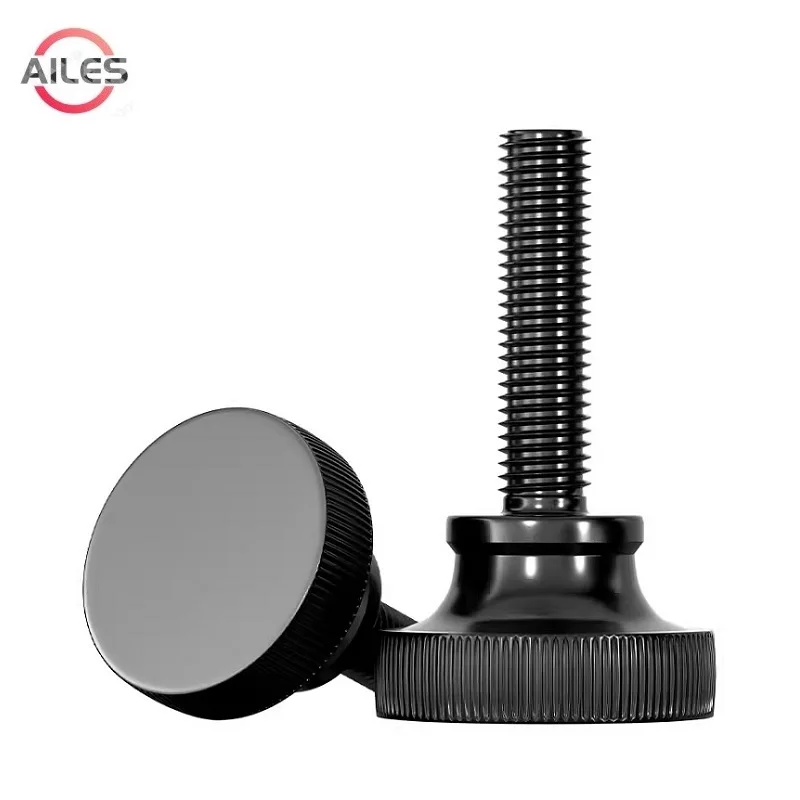 

M3 M4 M5 M6 M8 M10 BG834 Black Carbon Steel Knurling Head Thumb Bolts High Step Head Hand Tighten Thumb Screws