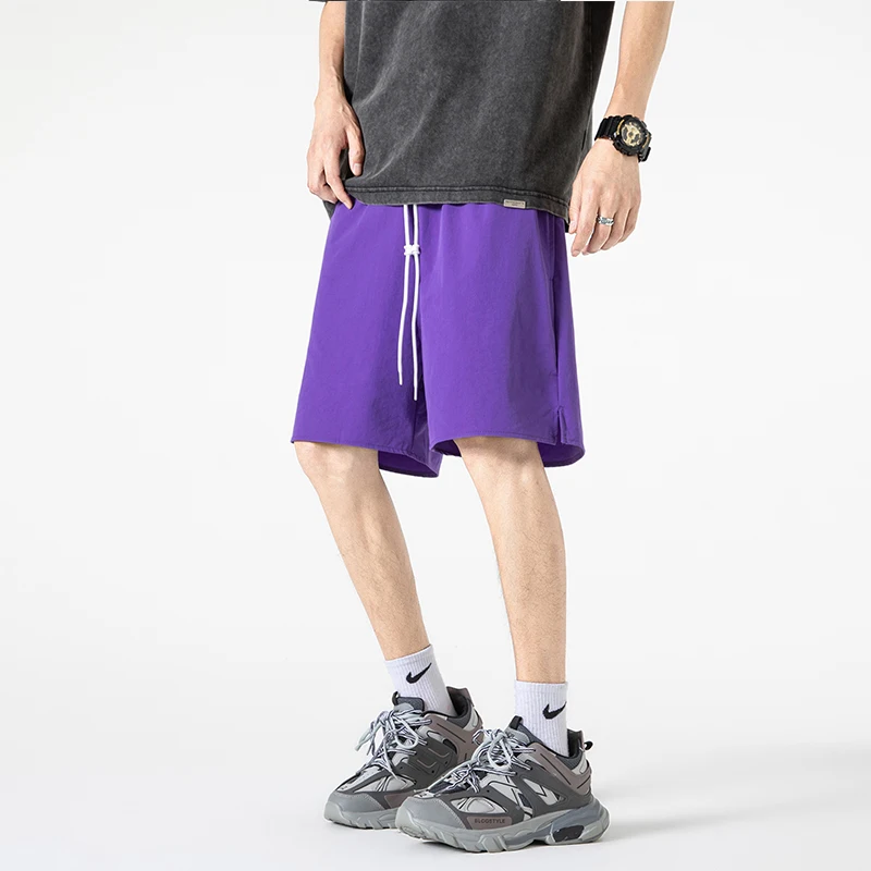 

Летние мужские шорты из ледяного шелка: дышащие, легкие, свободного кроя, прямые, длиной до колена, для повседневной носки, спорта и пляжа