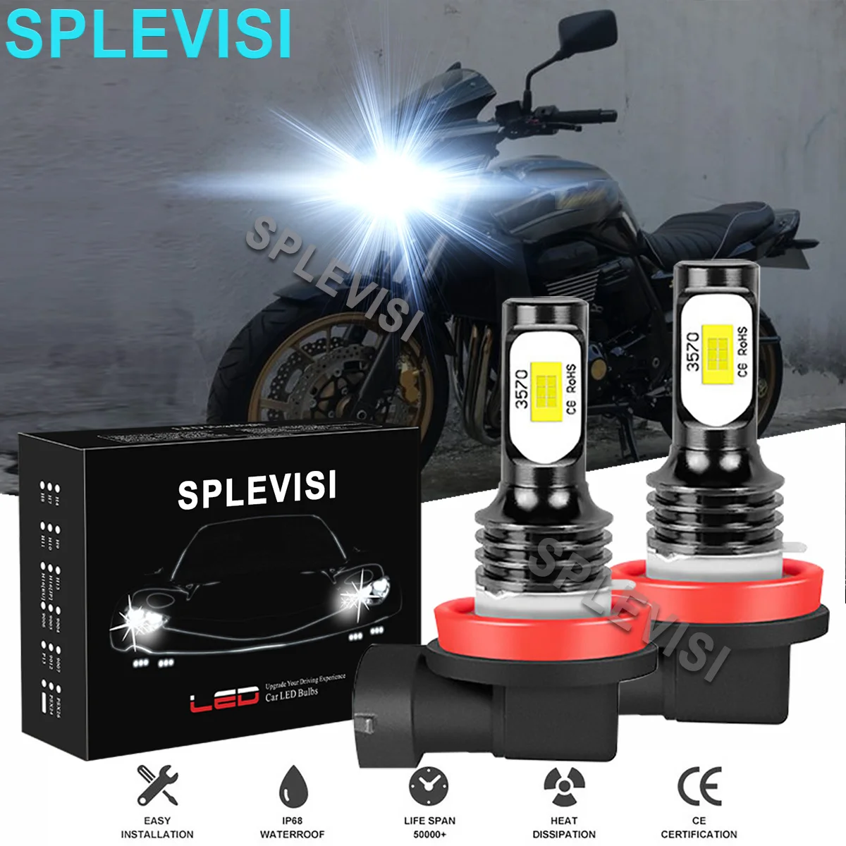 

2PCS White LED Headlights Bulbs 6000K For Aprilia RS4 125 TW0 2011 2012 2013 2014 2015 2016 2017 2018 2019 2020 2021