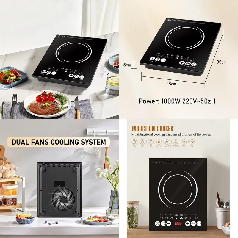 for New Design Single Head Electric Heating Pot Intelligent Induction Cooker with Touch Control Portable Kitchen Appliances
