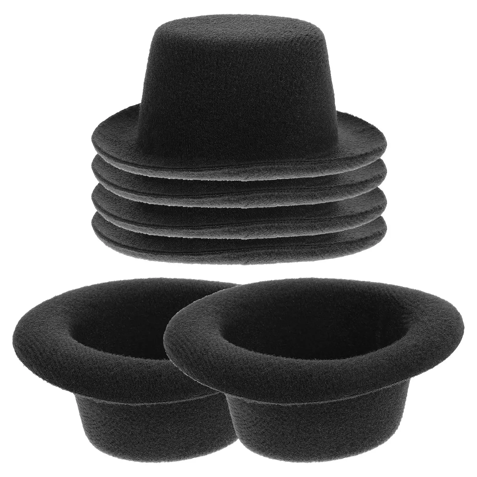 

6pcs Mini Cowboy Hat Tiny Felt Denim Pet Accessory Black Craft Supplies Dog Cat Birthday Photoshoot Props