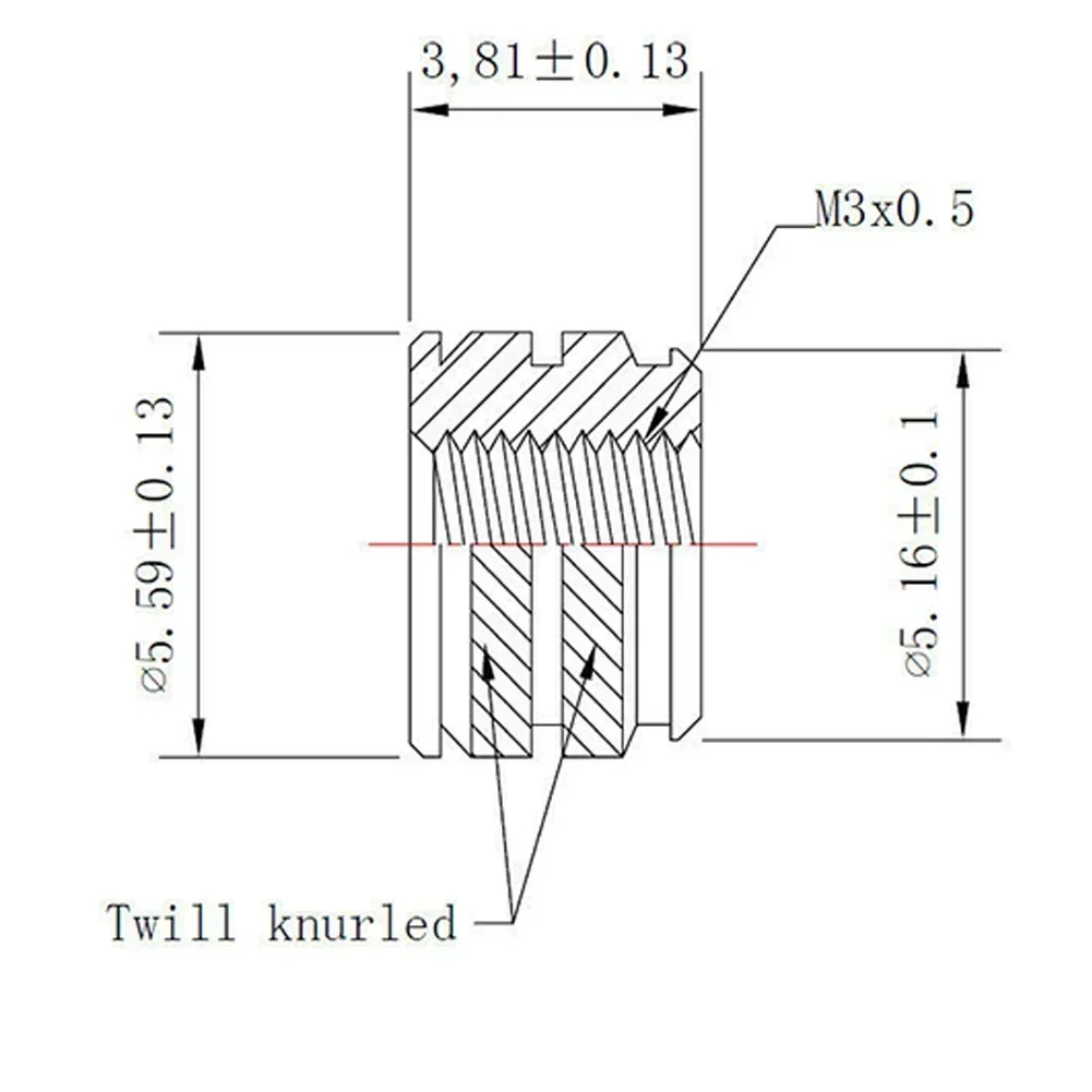 Imagem -03 - Acessórios de Inserção de Parafuso Rosqueado de Bronze para Impressão 3d Calor Mm0.5 Peças de Metal Substituição para Porca