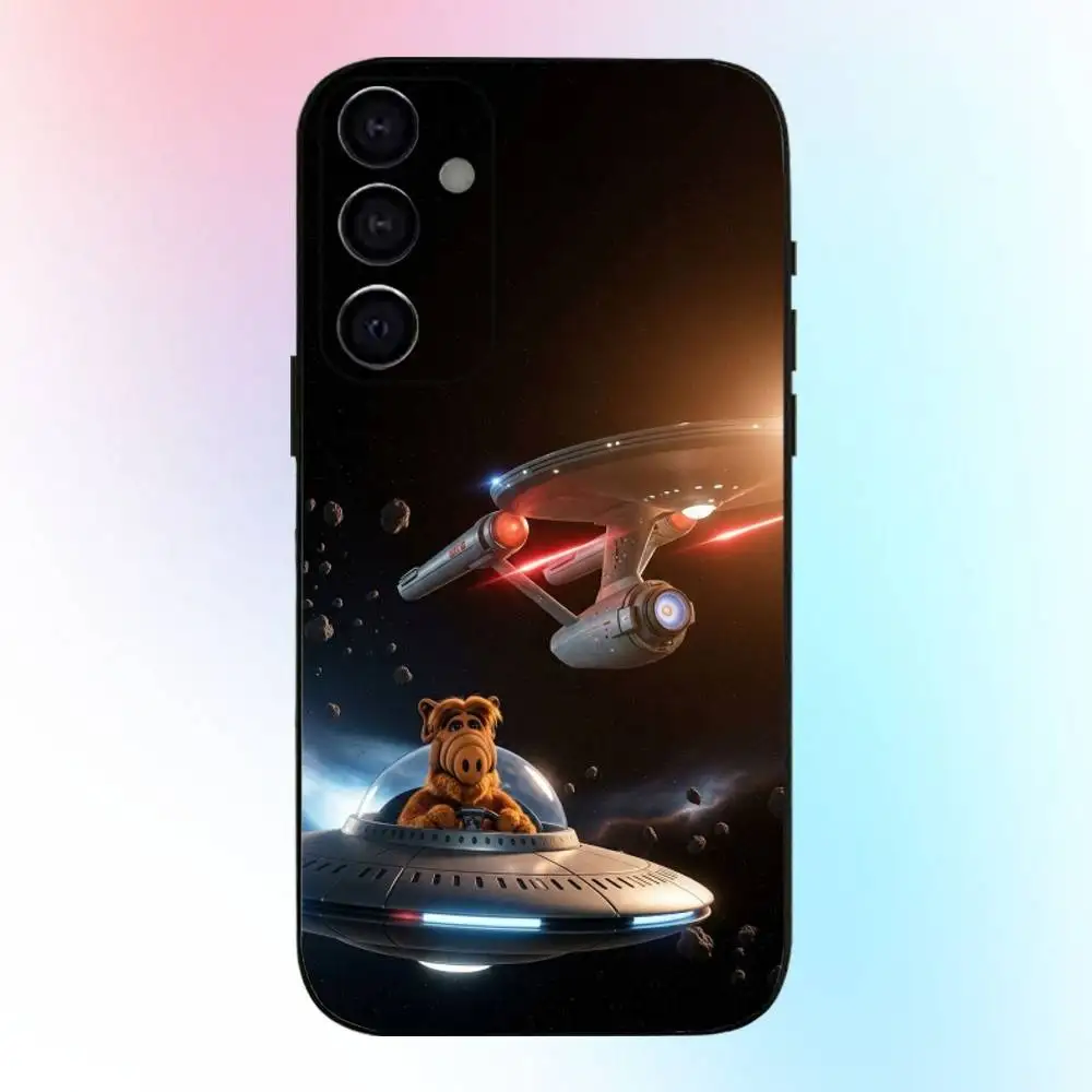 حافظة هاتف A-Alf TV Series لهاتف سامسونج جالاكسي A73، A72، A71، A70، A53، A52، A51، غطاء أسود ناعم آخر