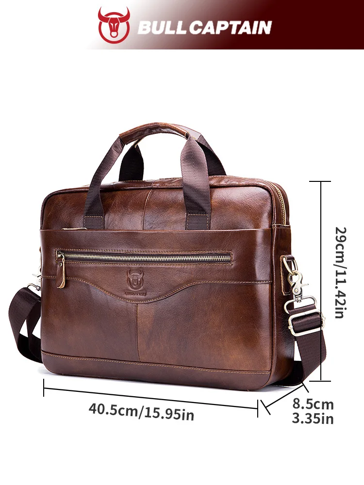 Leather goods Laptop Briefcase men\'s leather shoulder messenger bag first layer cowhide Business Bag