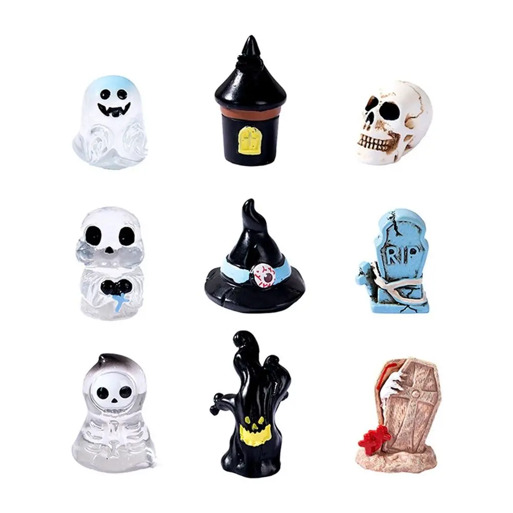 Micro Landscap Halloween Crystal Ball Mini Resin Resin Faceless Ghost Easy to Carry Pumpkin Resin Ornaments Halloween