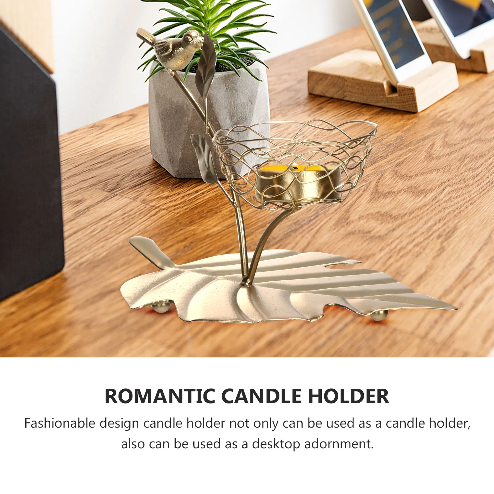 

1pc Elegant Bird Holder Ironwork Candlestick Delicate Decor Small Stand Candlelit Dinner Home Wedding Party Decoration