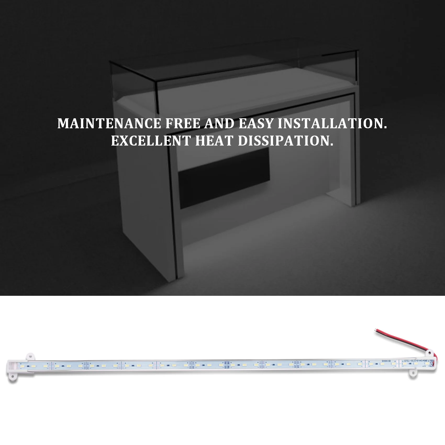 Barra de tira dura de aluminio, luz blanca rígida, 50CM, 12V, 36 LED, 5630 SMD