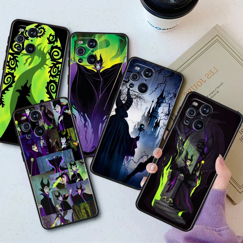 Disney M-Maleficent Black Phone Case For OPPO Find X2 X3 X5 Reno 5 6 7 8 10 11 Lite Neo Pro Plus 4G 5G Funda Shell Cover Capa