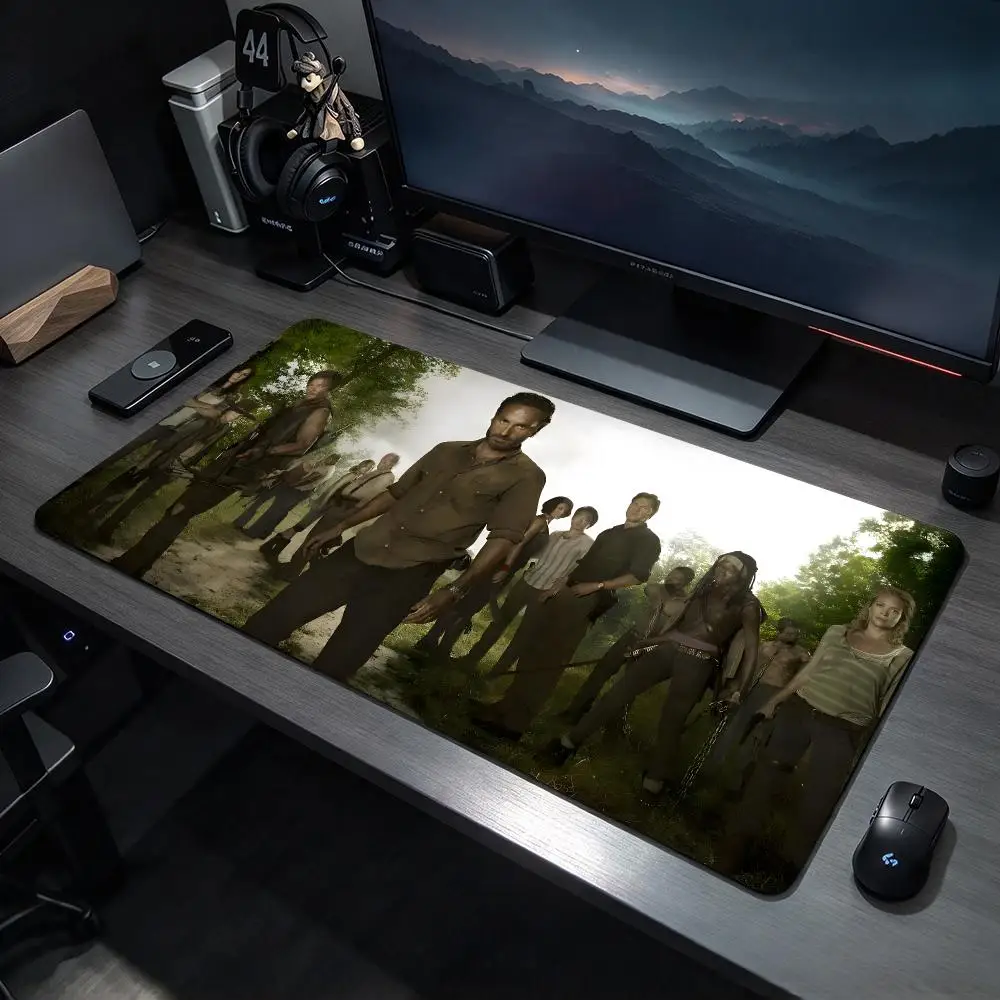 Horror Series T-The Walking Dead Mouse Pads Large Gaming Mousepad Desk Mat Non Slip Bottom Featuring Stitched Edges
