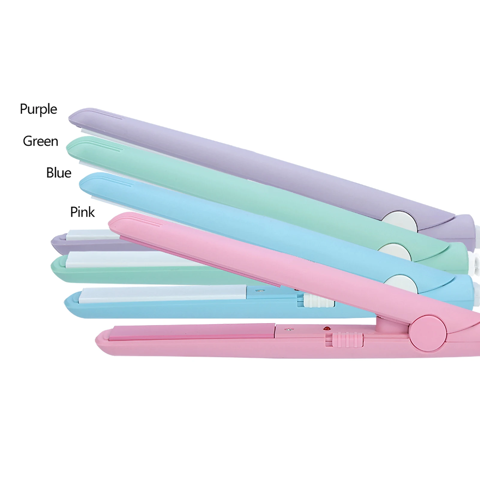 4Colors 2 in 1 Mini Hair Straightener Ceramic  Plate Beauty Flat Iron Heating Curler Hair Straightener Mini Flat Iron