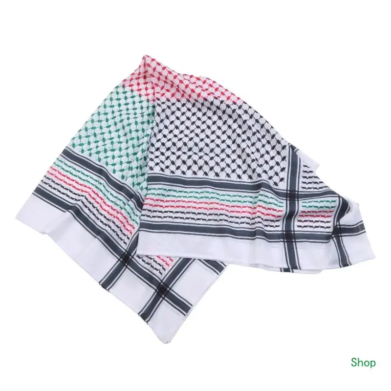 Dropship Delicate Arab Scarf for Men Woman Winter Lightweight Pray Scarf Festival Party Windproof Scarf with Houndstooth Pattern