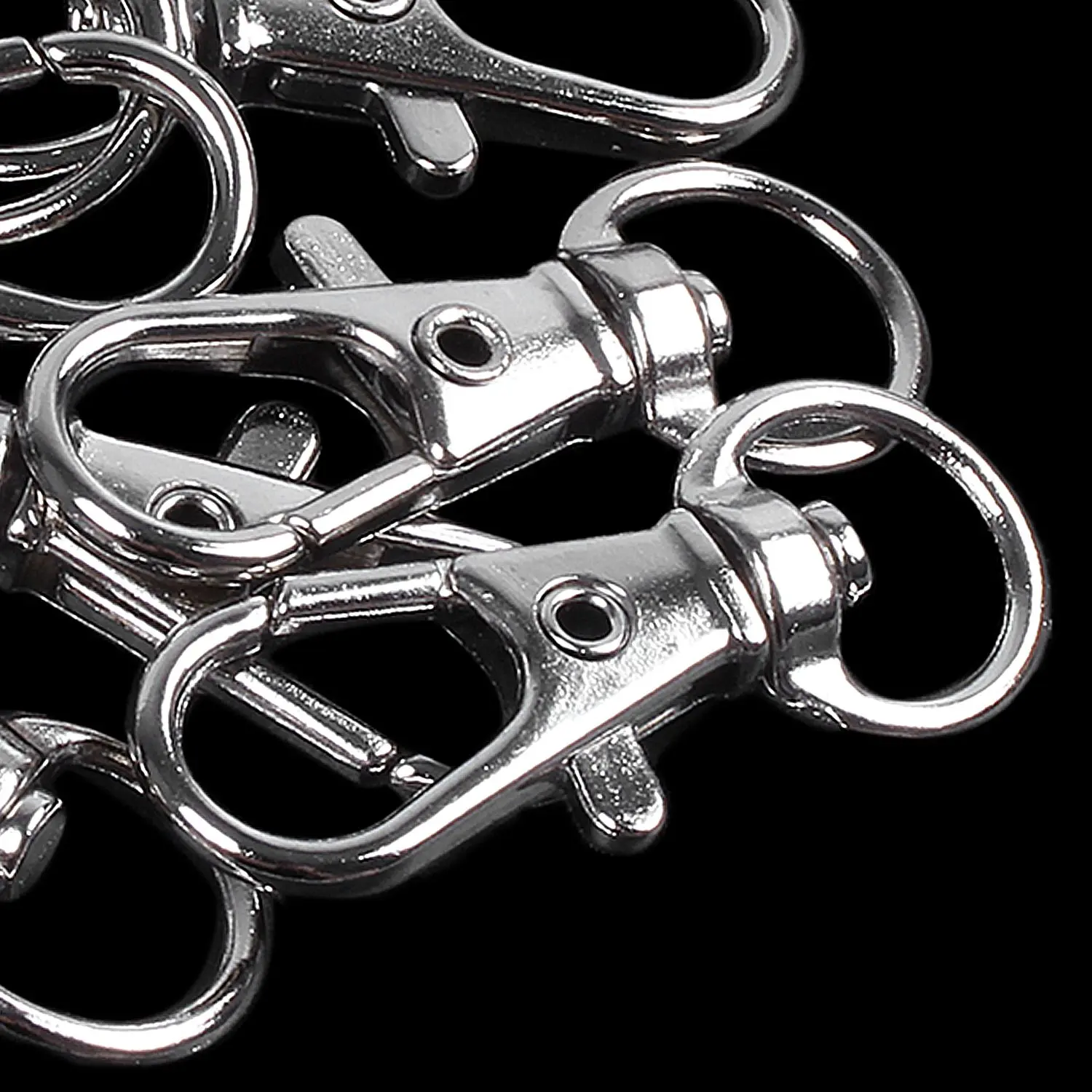 10pcs Metal Clasp Swivel Trigger Clips Snap Hooks Key Ring Bags DIY Craft Silver