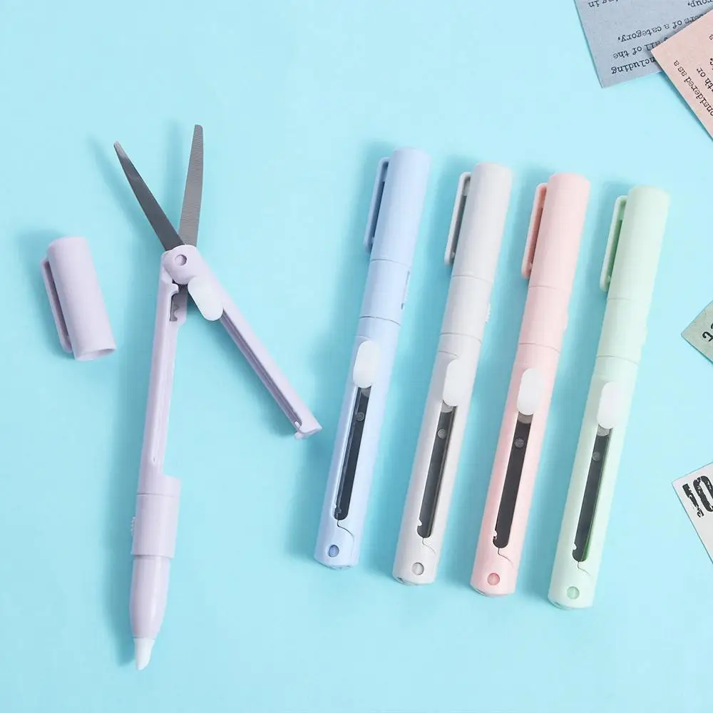 Cutting Supplies Cutting Tool Safe for Diary Mini Portable Size Precision Art Cutter Sticker Cutter Folding Scissor Pen Cutter