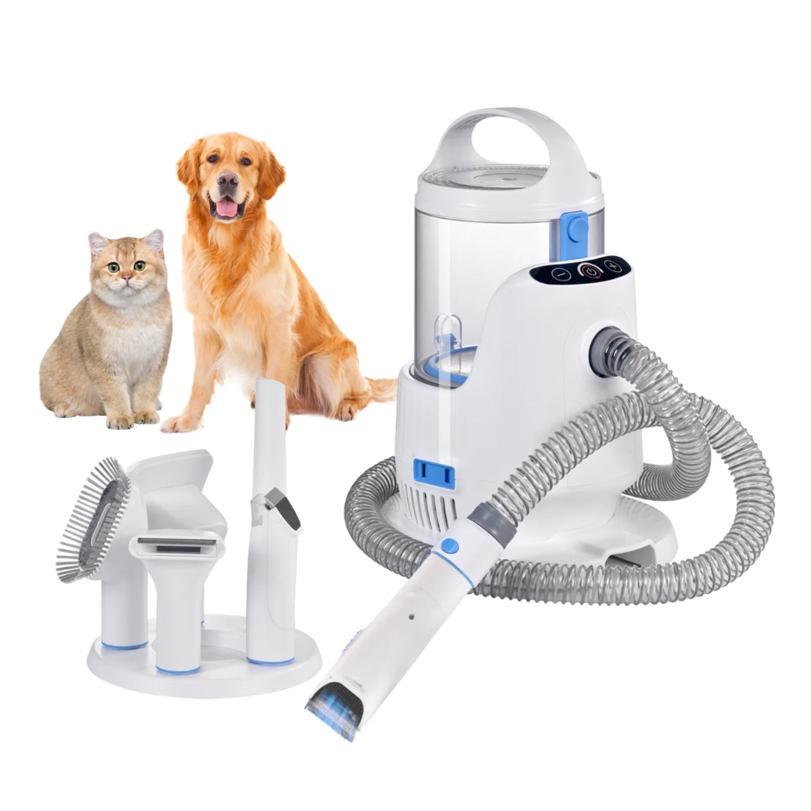 5-in-1 Pet Grooming Vacuum Kit Professional Dog Cat Hair Clipper Trimmer Set with Suction for Deshedding Cleaning view 2