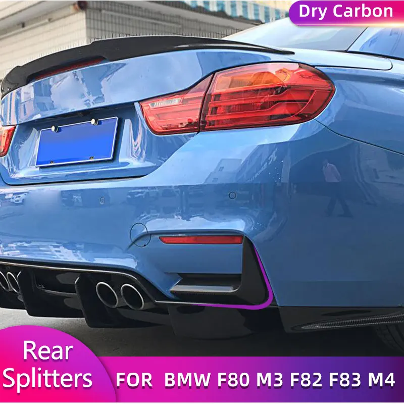 

Сплиттер заднего бампера Prepreg Dry Carbon для BMW F80 M3 F82 F83 M4 4D 2D 2014-2018 Автомобильный гоночный задний сплиттер с клапанами, комплекты кузова