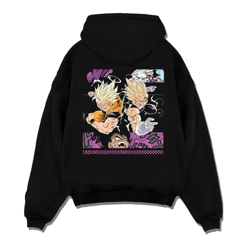 

Мужские толстовки с капюшоном Dragon Ball, осень-зима, японское аниме, одежда с принтами Гоку и Вегета, уличная одежда Y2K, мужская толстовка из 100% хлопка