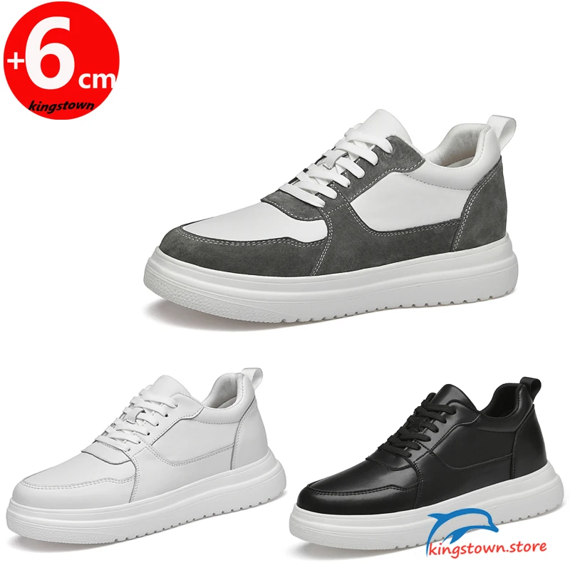 Zapatos con alzas para hombre, zapatillas con aumento de altura, plantilla para patinar, 6cm, deportes de ocio, moda transpirable