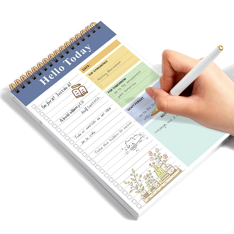 To Do List Notepad For Work - 52 Sheets Tear Off Spiral Daily Planner Checklist Notebook Organizer Planning