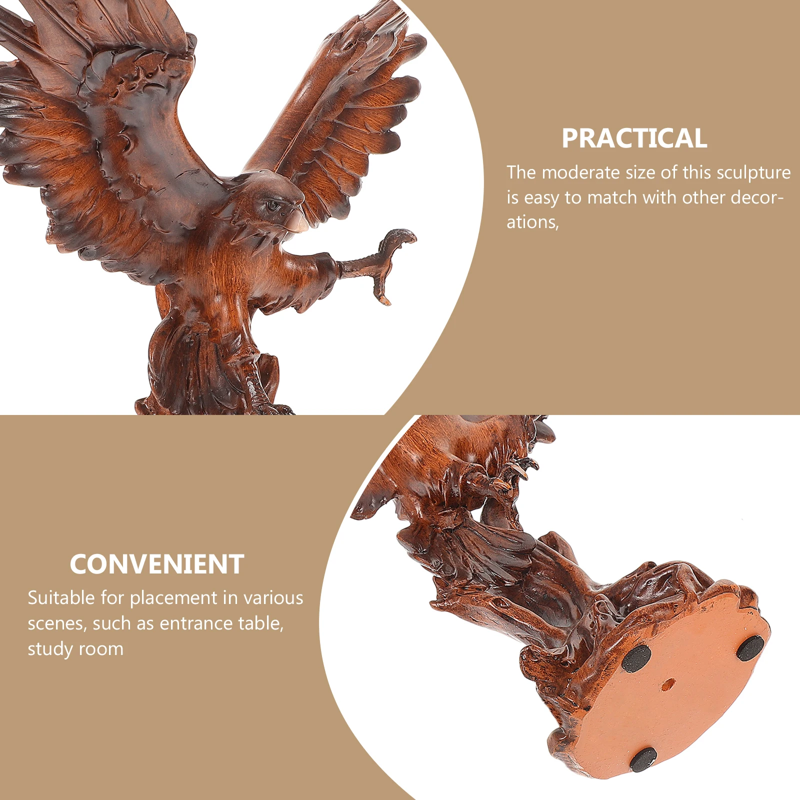 

Eagle Figurine Resin Statue Desktop Decoration Office Tabletop Adornment Animal Sculpture Smooth Lines Beautiful Appearance