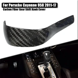 For Porsche Cayenne 958 2011‑17Carbon Fiber Gear Shift Knob Cover Bright Black Interior Gear Shift Lever Knob Trim Replacement