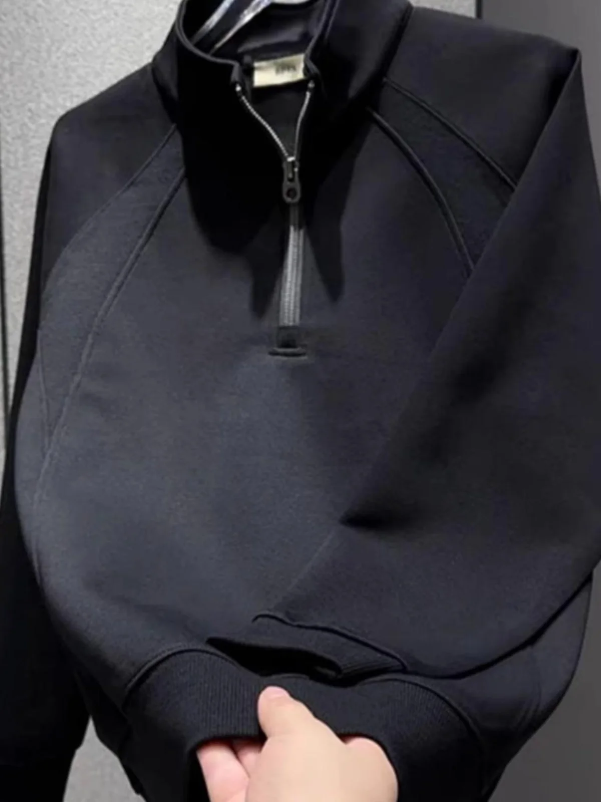

Autumn Winter Large Size 300 Pou Trendy High-End f Zip Splice Stand Collar Men's Casual Top Faionable Youth Wear