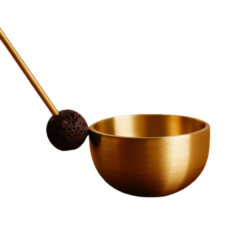 Brûleur d'encens miniature en laiton, diffuseur d'huiles essentielles en roche volcanique, décoration de bureau pour la méditation