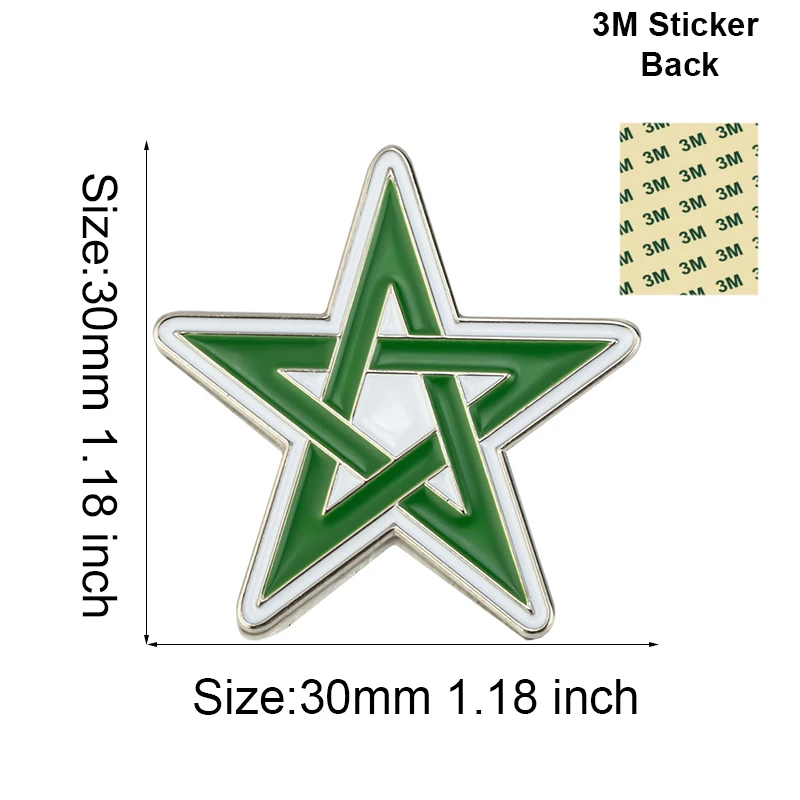Morocco Star Mobile Phone 3M Sticker Badge Metal Pin Broooches Pins