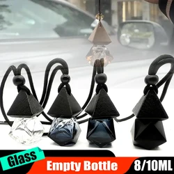 8/10ML Dyed Square Triangle Cap Empty Bottle Car Essential Oil Diffuser Fragrance Air Freshener Scent Perfume Ornament